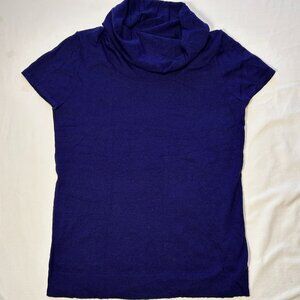 100% MERINO COWL NECK S/S TOP, MEDIUM  (BIN C)